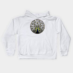 Peacock in a circle Kids Hoodie